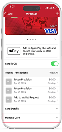 Reporting a lost or stolen card