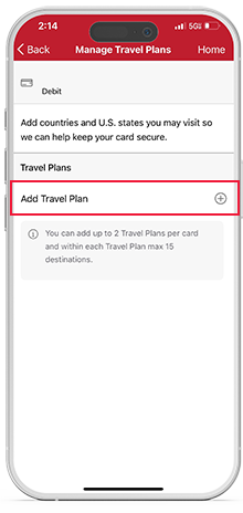 Adding travel plans