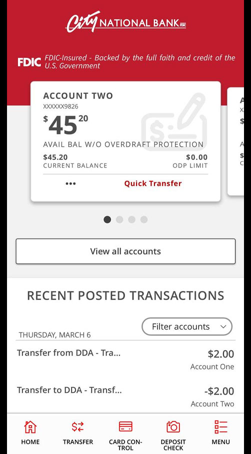 CityNET Mobile App home screen