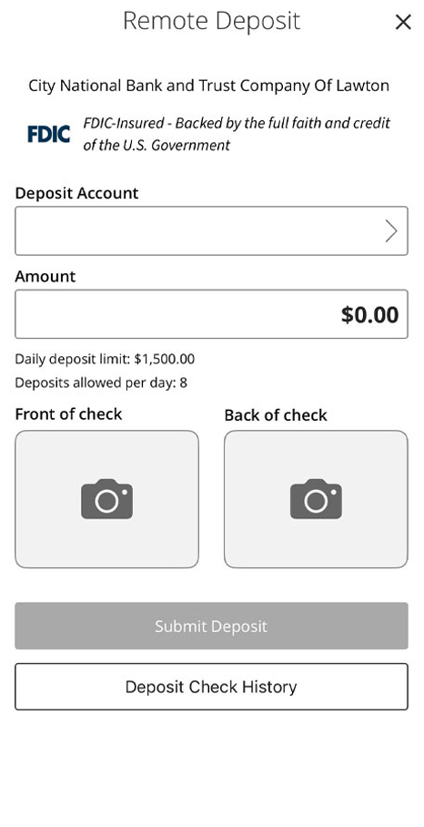 Online Banking Mobile App mobile check deposit