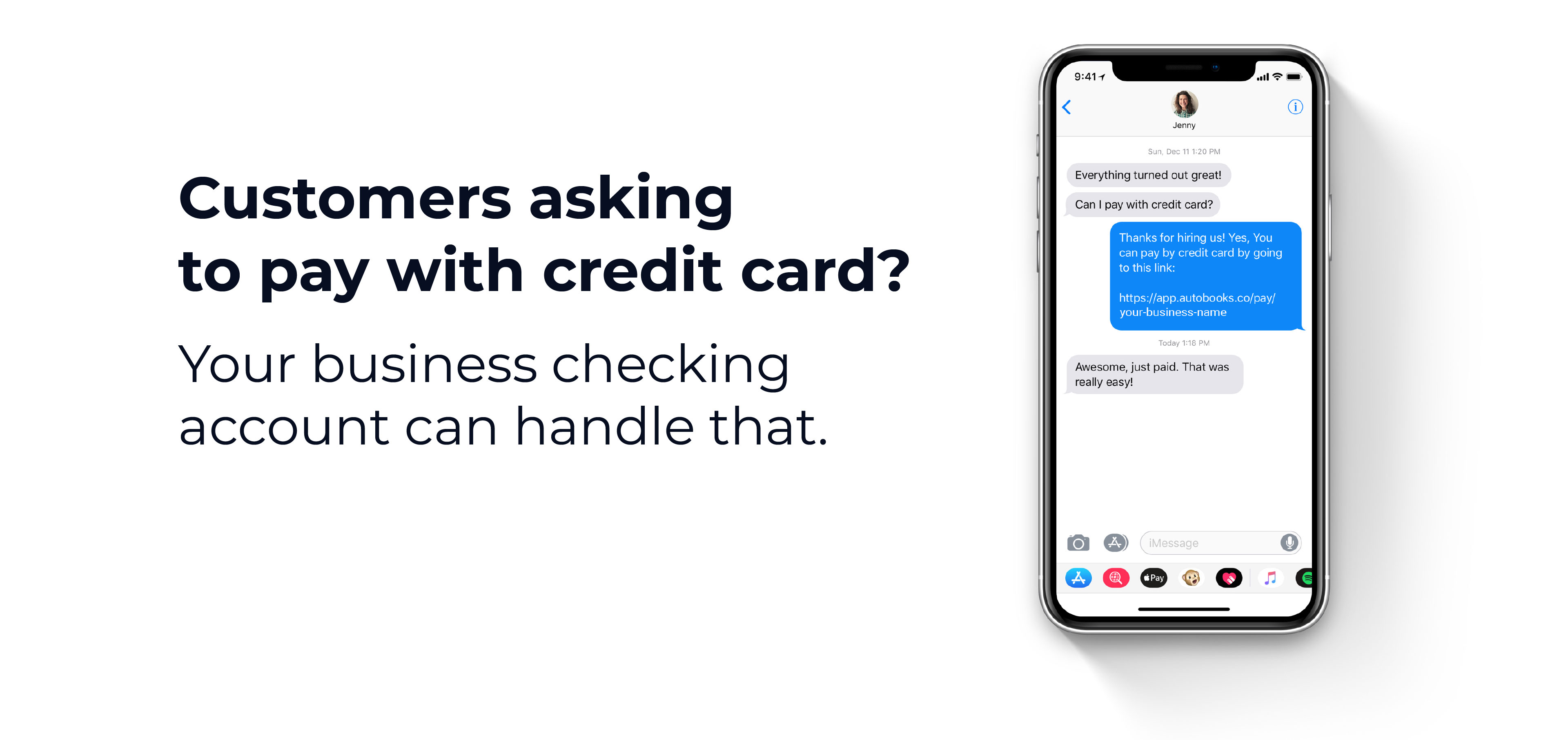 Business customers can pay with credit card