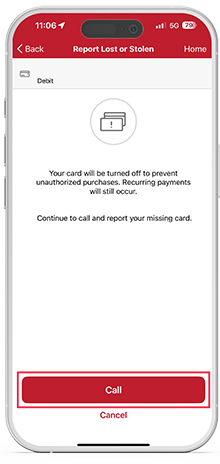 Reporting lost or stolen card